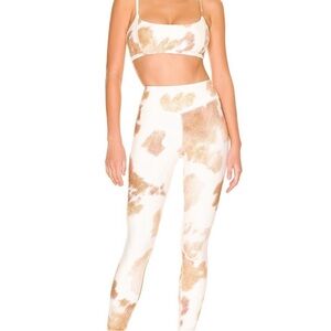 WeWoreWhat Brown and Cream Leggings Set